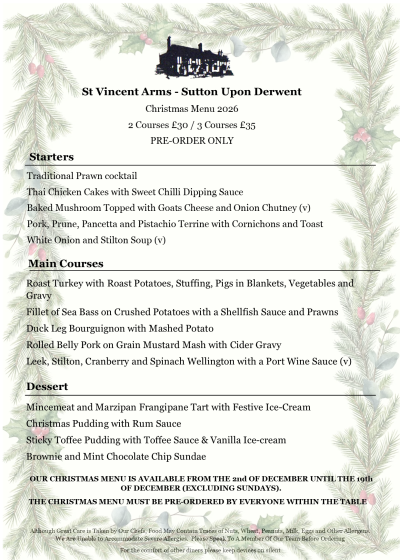 Christmas Menu 2026