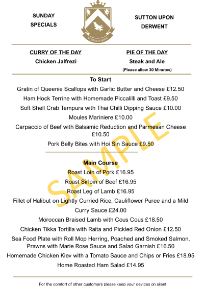 SUNDAY LUNCH SPECIALS png